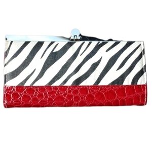 NWOT Faux Zebra and crocodile print wallet